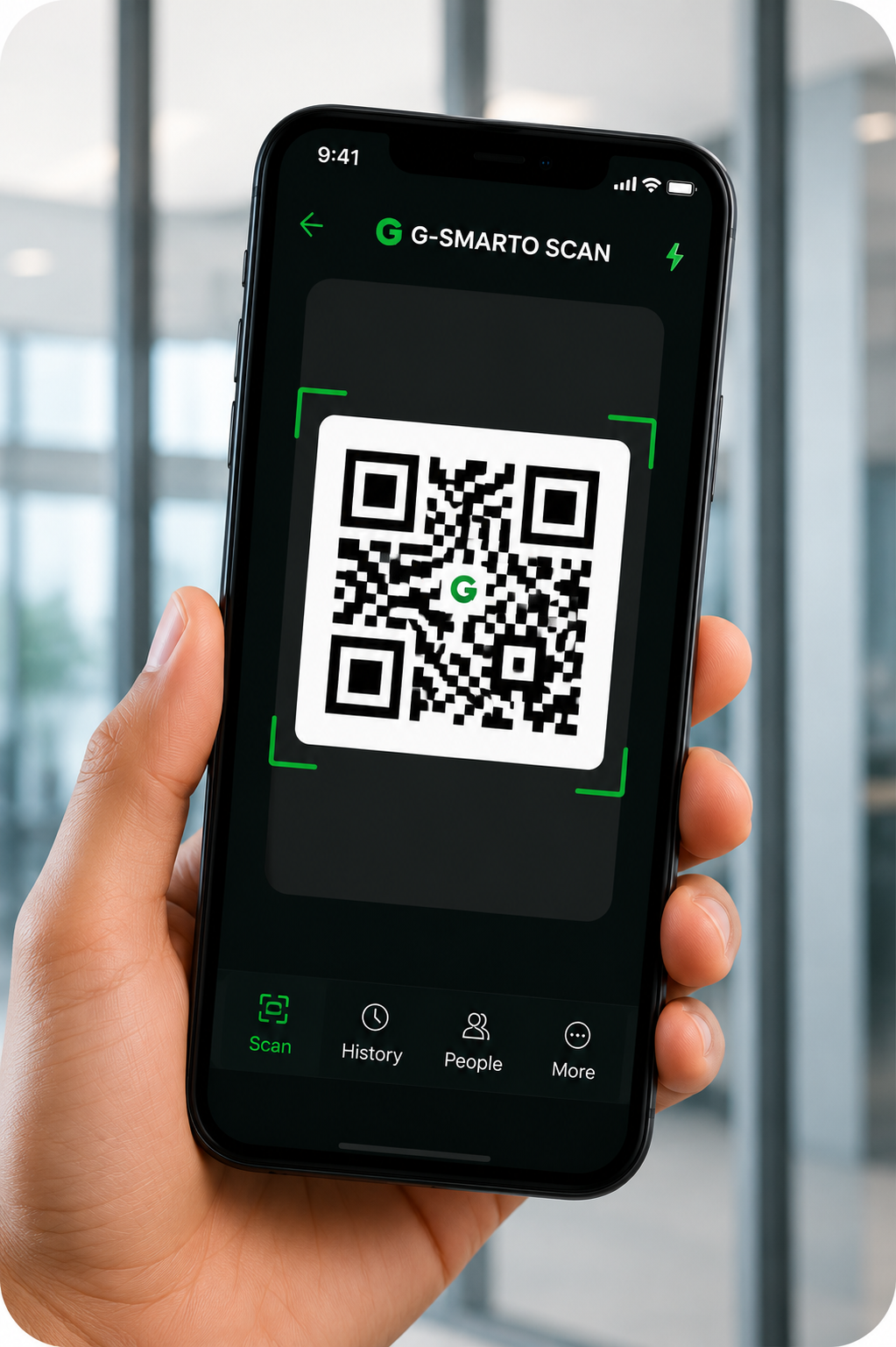 Security guard scanning the QR pass