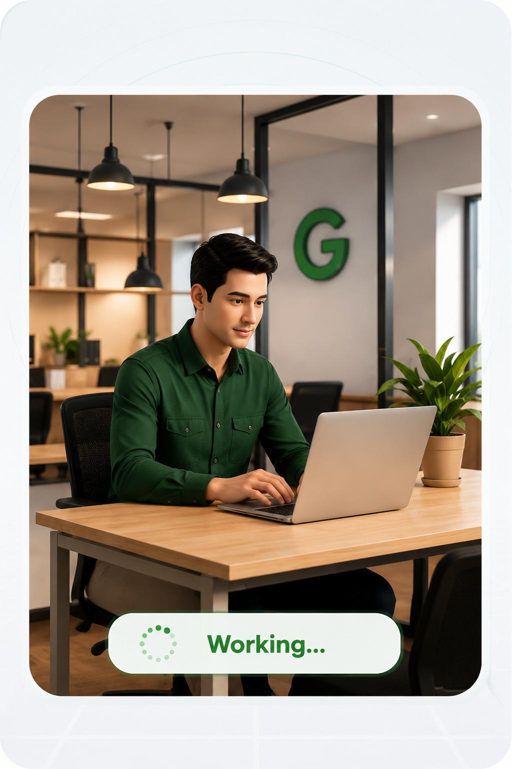 Employee working at their desk